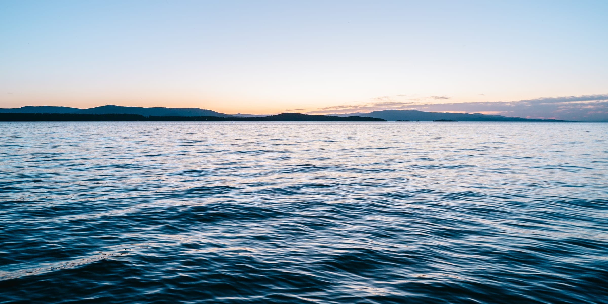 Flathead Lake water texture at dusk, minimal horizon
