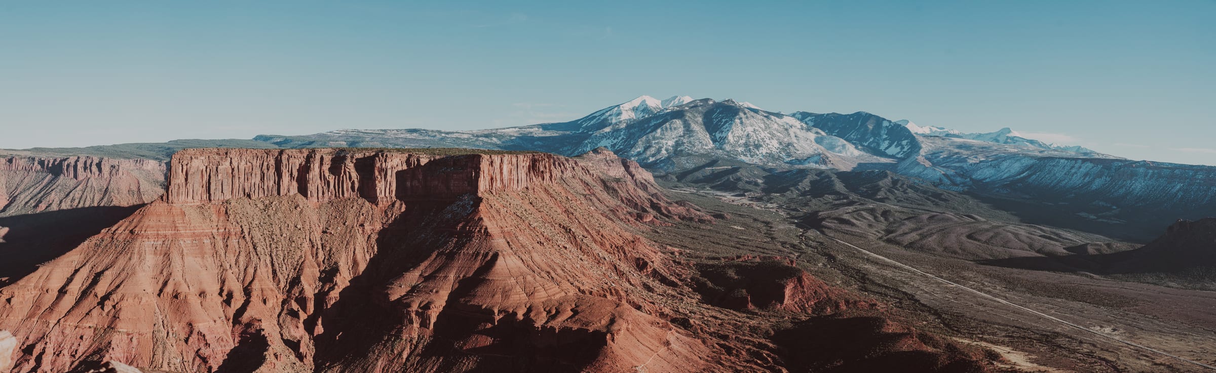 La Sal Mountains above red mesas